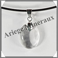 CRISTAL de ROCHE - Pendentif Argent - Ovale - 24x15 mm - W007