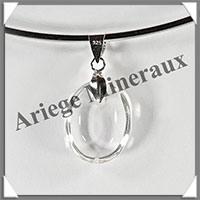 CRISTAL de ROCHE - Pendentif Argent - Ovale - 24x15 mm - W007