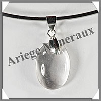 CRISTAL de ROCHE - Pendentif Argent - Ovale - 25x15 mm - W008