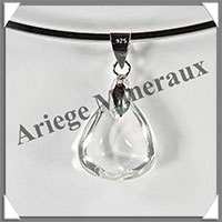 CRISTAL de ROCHE - Pendentif Argent - Goutte - 21x15 mm - W009