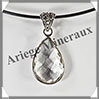 CRISTAL de ROCHE Facet - Pendentif Argent - Goutte - 30x18 mm - W010 Brsil