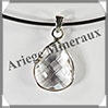CRISTAL de ROCHE Facet - Pendentif Argent - Goutte - 27x18 mm - W011 Brsil