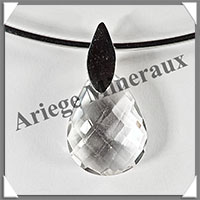 CRISTAL de ROCHE Facet - Pendentif Argent - Goutte - 28x20 mm - W012