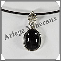 BLACK STAR (Diopside) - Pendentif Argent - Ovale - 12x10 mm - W001