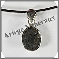 BLACK STAR (Diopside) - Pendentif Argent - Ovale - 12x10 mm - W001