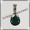 EMERAUDE Facete - Pendentif Argent - Goutte - 17x14 mm - P001 Pakistan