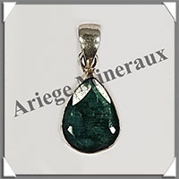 EMERAUDE Facete - Pendentif Argent - Goutte - 17x14 mm - P001