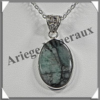 EMERAUDE - Pendentif Argent - Ovale - 25x15 mm - W004
