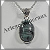 EMERAUDE - Pendentif Argent - Ovale - 25x15 mm - W008 Inde