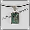 EMERAUDE - Pendentif Argent - Rectangle Facet - 25x15 mm - W016 Inde