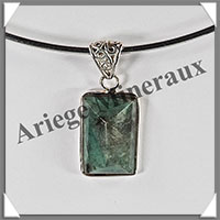 EMERAUDE - Pendentif Argent - Rectangle Facet - 25x15 mm - W017