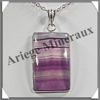 FLUORITE - Pendentif Argent - Rectangle - 35x20 mm - W001