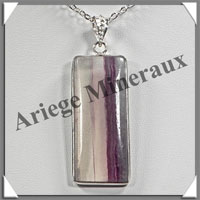 FLUORITE - Pendentif Argent - Rectangle - 37x17 mm - W002