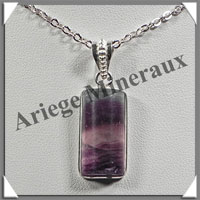 FLUORITE - Pendentif Argent - Rectangle - 20x10 mm - W003