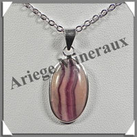 FLUORITE - Pendentif Argent - Ovale - 21x12 mm - W004