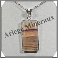 FLUORITE - Pendentif Argent - Rectangle - 30x15 mm - W005