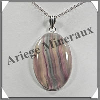 FLUORITE - Pendentif Argent - Ovale - 40x27 mm - W006