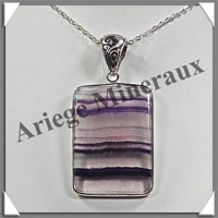 FLUORITE - Pendentif Argent - Rectangle - 45x30 mm - W007