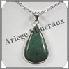 JADE NEPHRITE - Pendentif Argent - Goutte - 35x20 mm - W002 USA