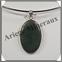 JADE NEPHRITE - Pendentif Argent - Ovale - 38x25 mm - W004