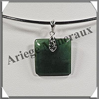 JADE NEPHRITE - Pendentif Argent - Carr - 20x20 mm - W005