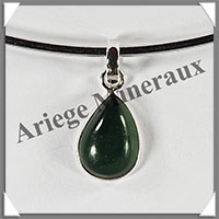 JADE NEPHRITE - Pendentif Argent - Goutte - 20x10 mm - W008