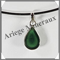 JADE NEPHRITE - Pendentif Argent - Goutte - 20x10 mm - W008