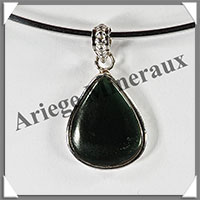 JADE NEPHRITE - Pendentif Argent - Goutte - 28x20 mm - W010
