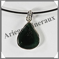 JADE NEPHRITE - Pendentif Argent - Goutte - 28x20 mm - W010