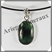 JADE NEPHRITE - Pendentif Argent - Ovale - 28x15 mm - W011