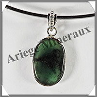 JADE NEPHRITE - Pendentif Argent - Ovale - 28x15 mm - W011