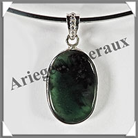 JADE NEPHRITE - Pendentif Argent - Ovale - 32x18 mm - W012