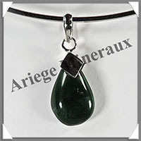 JADE NEPHRITE - Pendentif Argent - Goutte - 29x14 mm - W013