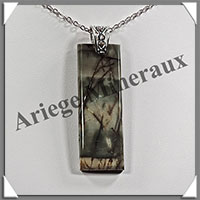 JASPE PICASSO - Pendentif Argent - Rectangle - 52x18 mm - W002