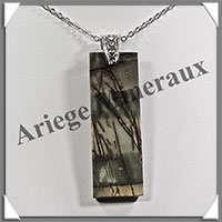 JASPE PICASSO - Pendentif Argent - Rectangle - 52x18 mm - W002
