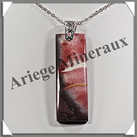 JASPE POLYCHROME - Pendentif Argent - Rectangle - 52x18 mm - W001