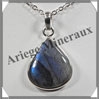 LABRADORITE - Pendentif Argent - Goutte - 25x20 mm - W001 Madagascar