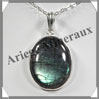 LABRADORITE - Pendentif Argent - Ovale - 30x25 mm - W004 Madagascar