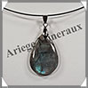 LABRADORITE - Pendentif - Goutte - 30x25 mm - W009 Madagascar