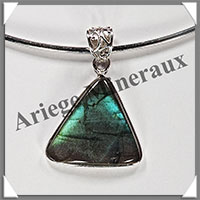 LABRADORITE - Pendentif Argent - Triangle - 25x22 mm - W012