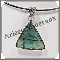 LABRADORITE - Pendentif Argent - Triangle - 25x22 mm - W012