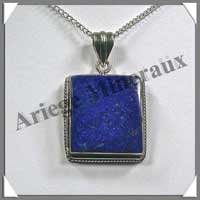 LAPIS LAZULI - Pendentif Argent - Rectangle - 28 mm - C006