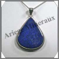 LAPIS LAZULI - Pendentif Argent - Goutte - 50 mm - C014