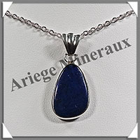 LAPIS LAZULI - Pendentif Argent - Goutte - 25x15 mm - W010