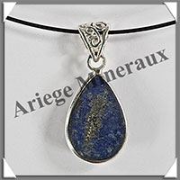 LAPIS LAZULI - Pendentif Argent - Goutte - 22x16 mm - W026