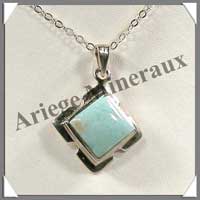 LARIMAR - Pendentif Argent - Losange - 30 mm - C002