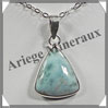 LARIMAR - Pendentif Argent - Triangle - 19x17 mm - W001 Saint-Domingue