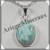 LARIMAR - Pendentif Argent - Ovale - 21x16 mm - W003 Saint-Domingue