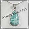 LARIMAR - Pendentif Argent - Goutte - 35x20 mm - W004 Saint-Domingue