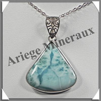 LARIMAR - Pendentif Argent - Goutte - 30x30 mm - W006